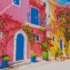 Greece Kefalonia Houses diamond painting