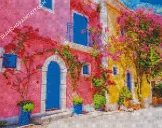 Greece Kefalonia Houses diamond painting