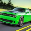 Green Dodge Challenger Hellcat Car diamond painting