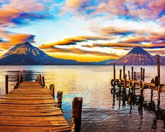 Guatemala Lake Atitlan At Sunset diamond painting