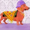 Gypsy Dachshund Dog diamond painting