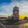 Belem Tower At Sunset Time diamond painting