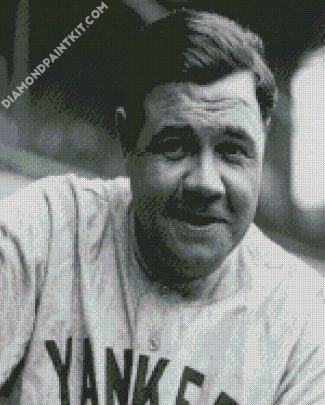 Black And White Babe Ruth diamond painting