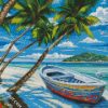 Boating In The Beach Art diamond painting