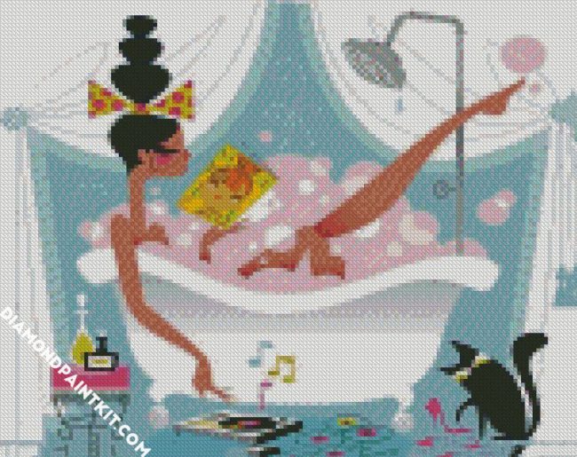 Classy Girl In Bathtub Art diamond painting