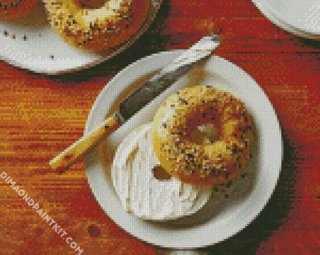 Cream Cheese Bagels diamond painting