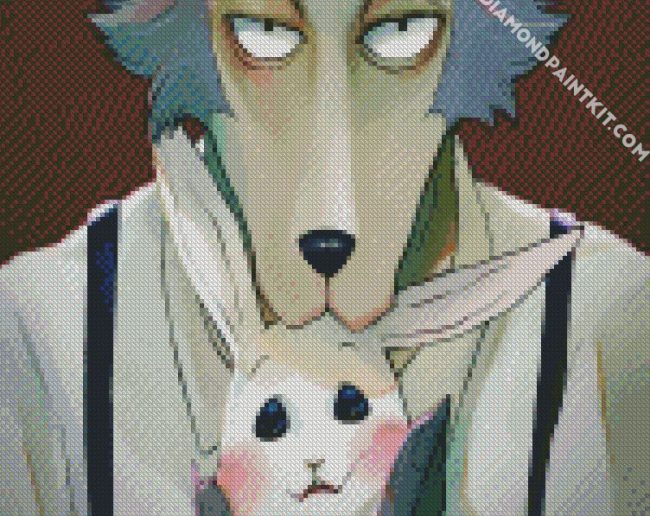 Cute Arbu And Legosi From Beastars diamond painting