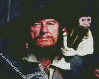 Hector Barbossa Pirate And His Monkey diamond painting