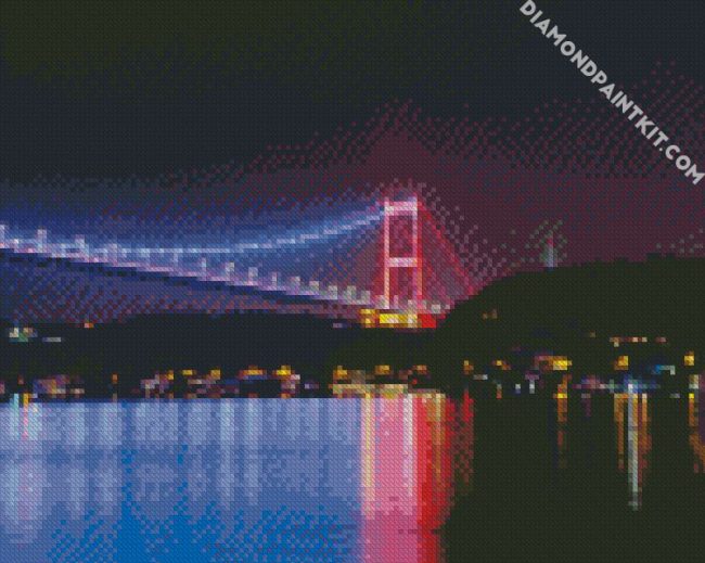 Luminous Bosphorus Bridge In Turkey diamond painting