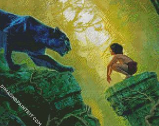 Mowgli And Bagheera Movie diamond painting