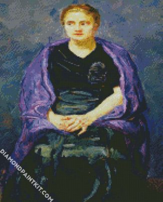 Portrait Of Mink With Violet Sabwl By Beckmann diamond painting