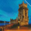 Portugal Belem Tower At Night diamond painting