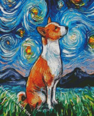 Starry Night Basenji Dog diamond painting