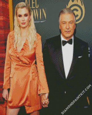 Stylish Hilaria And Alec Baldwin diamond painting