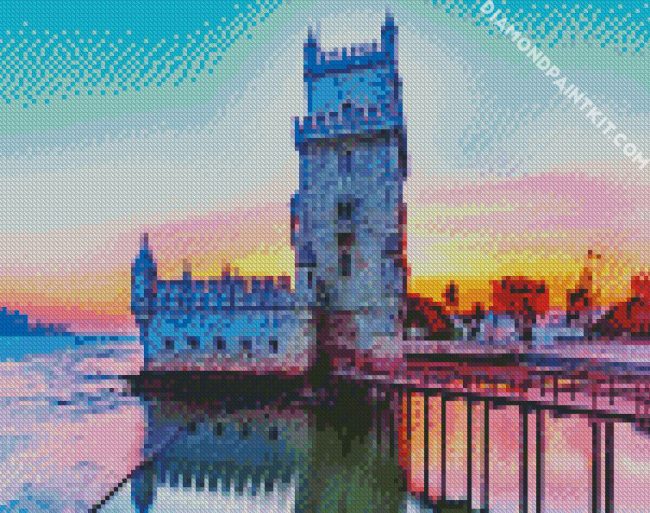 Sunset In Belem Tower diamond painting