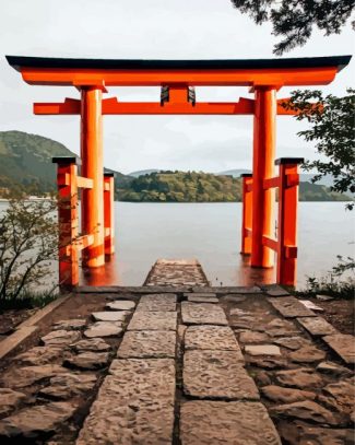 Hakone Shrine diamond painting