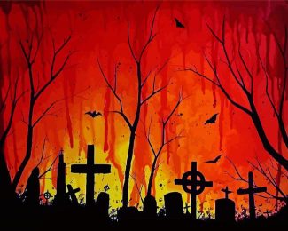 Halloween Graveyard diamond painting