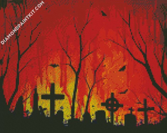 Halloween Graveyard diamond painting