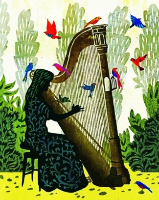 Harp Player Art diamond painting