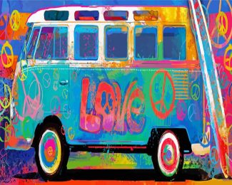 Hippie Campervan diamond painting