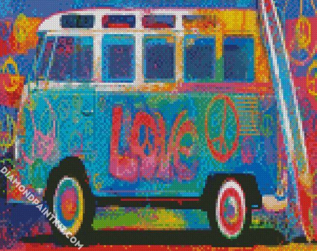 Hippie Campervan diamond painting