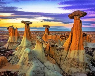 Hoodoos Badlands Park diamond painting