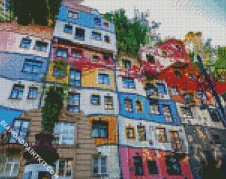 Hundertwasser House Wien diamond painting