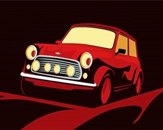 Illustration Mini Cooper diamond painting