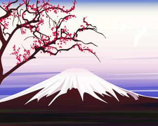 Illustration Mt Fuji diamond painting