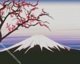 Illustration Mt Fuji diamond painting