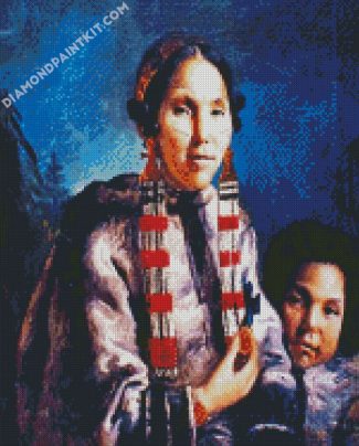 Indigenous Woman And Son diamond painting