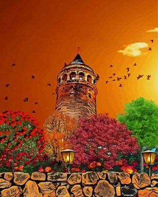 Istanbul Galata Tower Art diamond painting