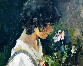 Italian Girl With Flowers By Sorolla diamond painting