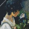 Italian Girl With Flowers By Sorolla diamond painting