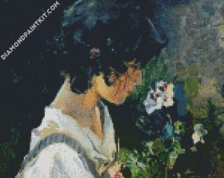 Italian Girl With Flowers By Sorolla diamond painting