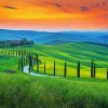 Italy Tuscany Cypress Trees diamond painting