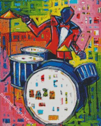 Jazz Drummer Art diamond painting