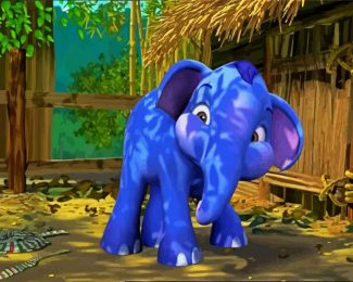 Jumbo The Blue Elephant diamond painting