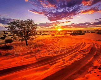 Kalahari Desert At Sunset diamond painting