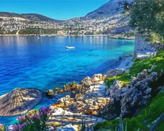 Kalkan Beach diamond painting