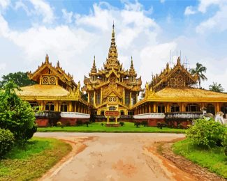 Kanbawzathar Golden Palace Burma diamond painting