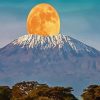 Kenya Full Moon Kilimanjaro Mountain diamond painting