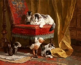 Kittens On Chair diamond painting