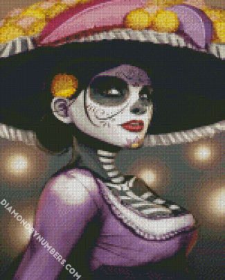 La Calavera Catrina Illustration diamond painting