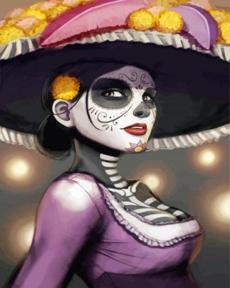 La Calavera Catrina Illustration diamond painting