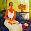 Lady On Blue Chair diamond painting