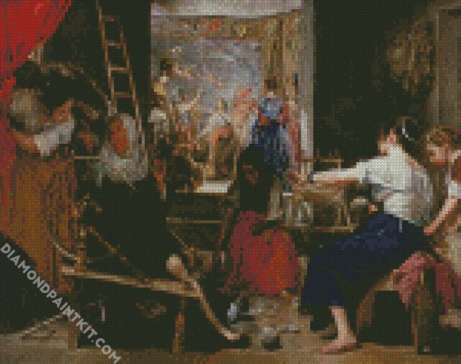 Las Hilanderas Velazquez diamond painting