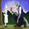 Legosi Giving Flowers To Abru Beastars diamond painting