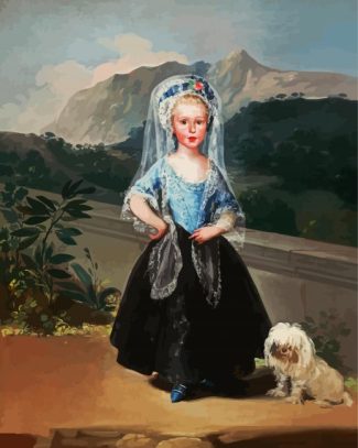 Little Girl With Havanese diamond painting