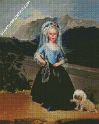 Little Girl With Havanese diamond painting